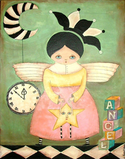 children's room decor, Folk Art, Fairies, Angels, Art for children